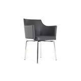 32" White Leatherette And Steel Dining Chair