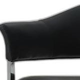 30" Black Leatherette And Stainless Steel Dining Chair