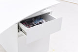 59" White Stainless Steel Executive Desk With Two Drawers