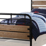 Steel Twin Brown and Black Bed