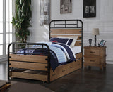 Solid Wood Twin Brown and Black Bed