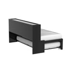 Steel Twin Black and Silver Bed With Trundle
