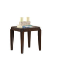 23" Dark Brown Solid Wood End Table