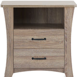 24" Brown Two Drawers Nightstand