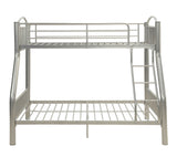 78" X 56" X 67" Silver Metal Twin Over Full  Bunk Bed