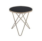 22" Brass And Clear Glass Round End Table