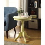 Cottage White Wood Pedestal Side Or End Table