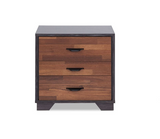 19" Espresso Three Drawers Nightstand