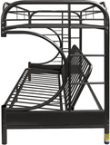 Black Twin Over Full Contemporary Metal Bunk Bed