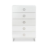 32" White Five Drawer Standard Chest