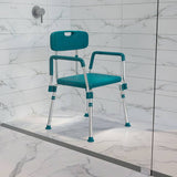 Quick Release Back & Arm Teal Shower Chair
