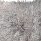 18" Gray Sheepskin Throw Pillow