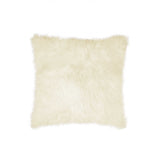 18" Gray Sheepskin Throw Pillow