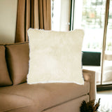 18" Gray Sheepskin Throw Pillow