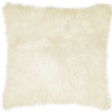 18" Gray Sheepskin Throw Pillow