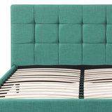 Solid Wood Queen Tufted Turquoise Upholstered Juteno Bed