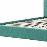 Solid Wood Queen Tufted Turquoise Upholstered Juteno Bed