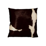 18" Black Cowhide Throw Pillow