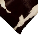 18" Black Cowhide Throw Pillow