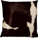 18" Black Cowhide Throw Pillow