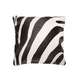 18" Black and Off White Cowhide Throw Pillow