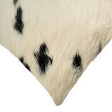 18" Black and White Cowhide Throw Pillow