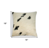 18" Black and White Cowhide Throw Pillow