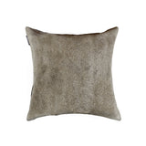 18" Gray Cowhide Throw Pillow