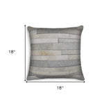 18" Tan Cowhide Throw Pillow