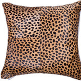 18" Orange and Black Cowhide Throw Pillow