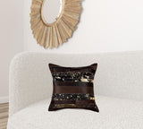 18 X 18 Chocolate Cowhide Throw Pillow