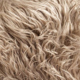 Set of Two 12" X 20" Tan Faux Fur Throw Pillow