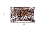 Set of Two 12" X 20" Black and Orange Faux Fur Throw Pillow