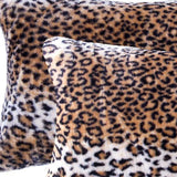 Set of Two 12" X 20" Black and Orange Faux Fur Throw Pillow