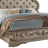 90" X 68" X 72" Queen Antique Champagne Pu Bed