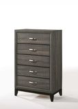 31" Gray Manufactured Wood Five Drawer Chest