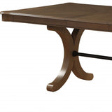 64" Brown Solid Wood Removable Leaf Dining Table