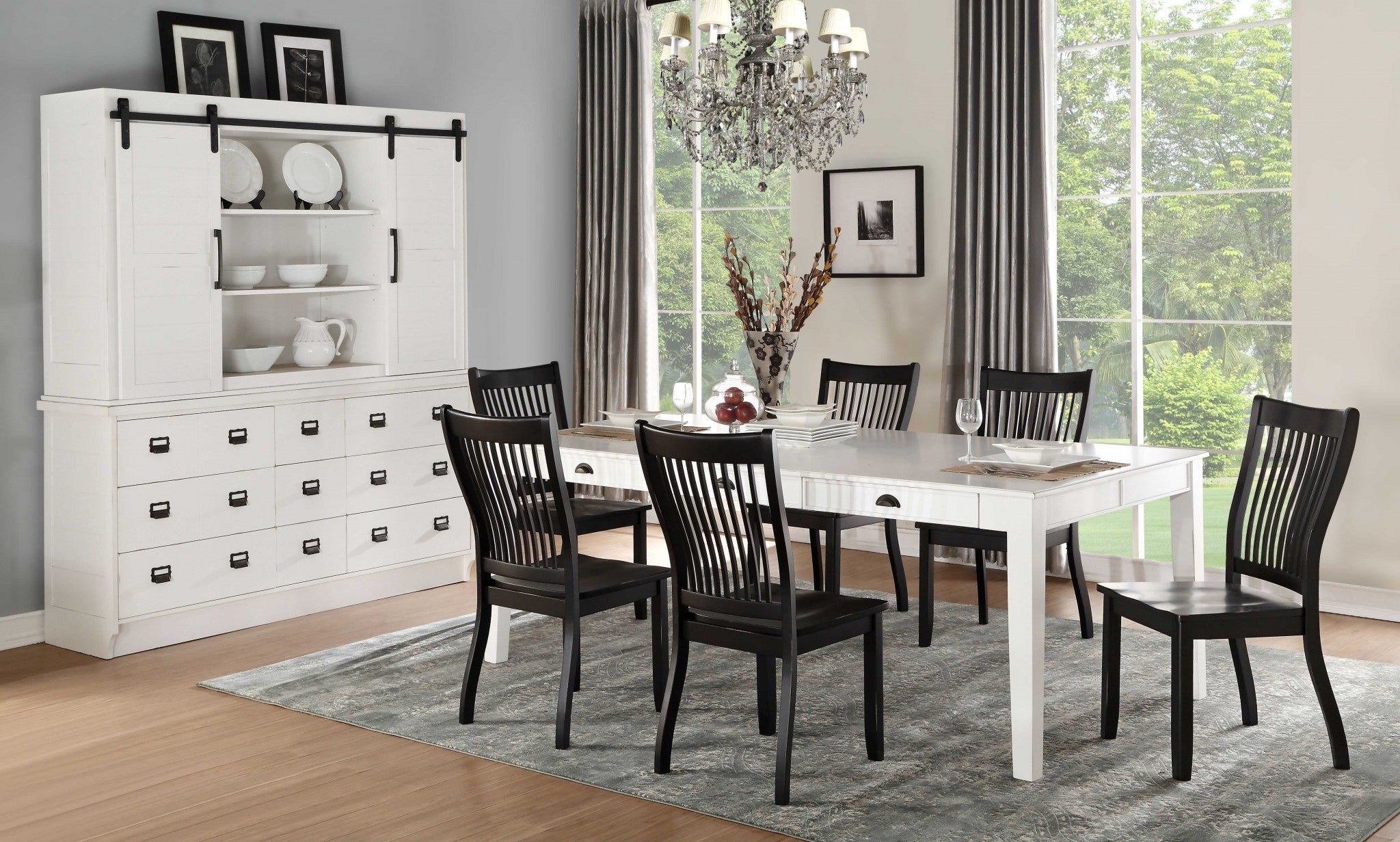 78" White Solid Wood Dining Table