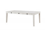 78" White Solid Wood Dining Table