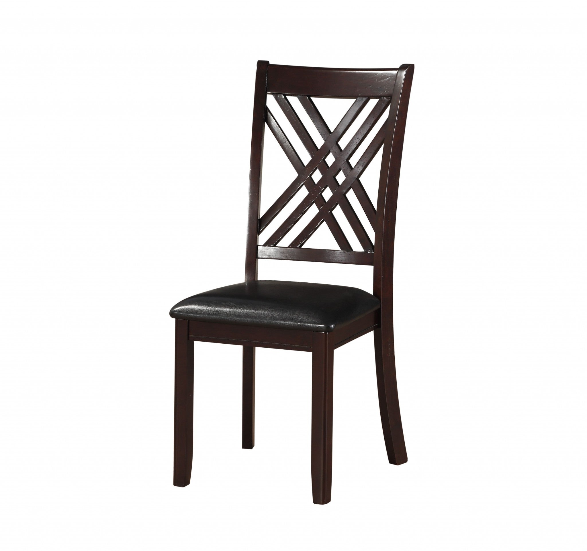 18" X 22" X 41" 2Pc Black And Espresso Side Chair