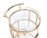 40" X 16" X 37" Gold And Clear Glass Serving Cart