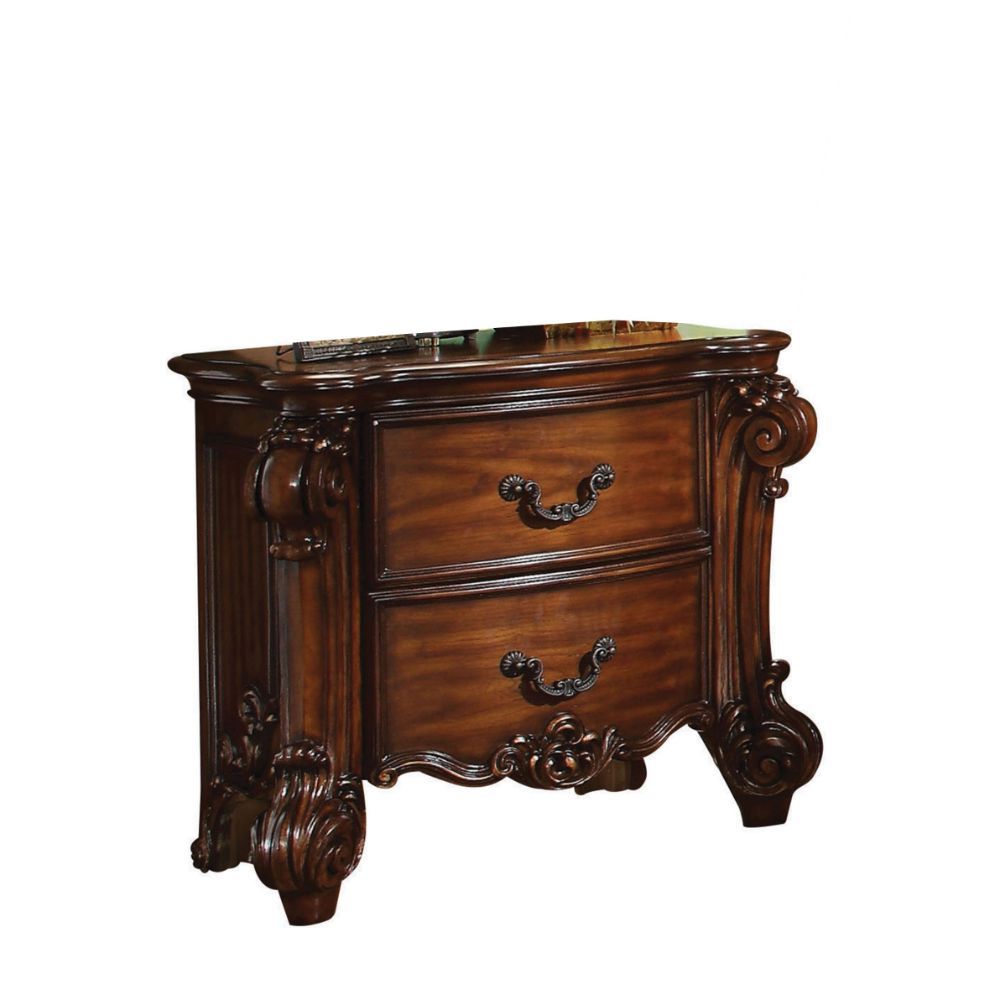 30" Chestnut Two Drawers Solid Wood Nightstand