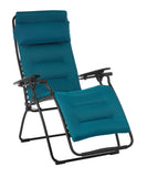 26" Blue and Black Metal Zero Gravity Chair with Blue cushion