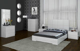 White Contemporary King Bed Frame