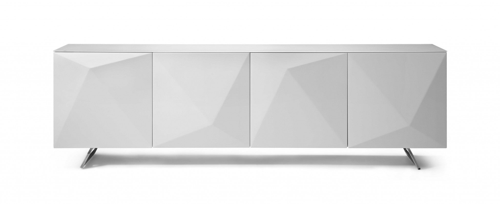 94" White Contemporary Storage Buffet Server
