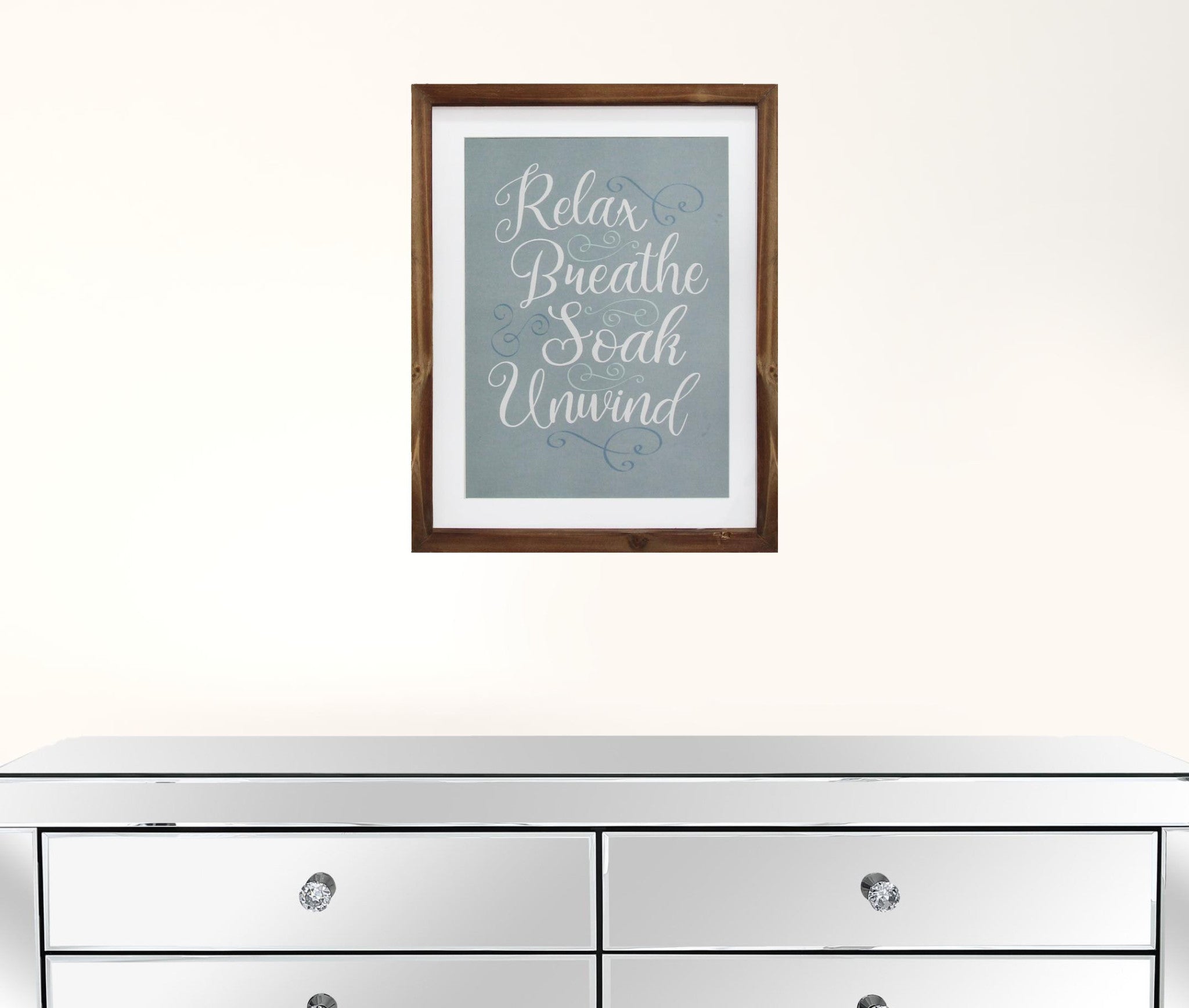 Relax Breathe Soak Unwind Framed Bath Art