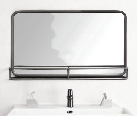 14" Gunmetal Bathroom Over Vanity Metal Mirror