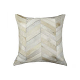 18" X 18" Natural Chevron Cowhide Pillow