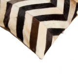 18" Brown and Black Cowhide Throw Pillow