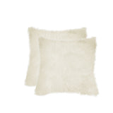 Set of Two 18" Natural Cowhide Throw Pillow